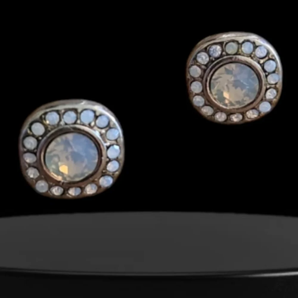 Cindy Ensor Moonstone CZ Gold Vermeil Stud Earrings